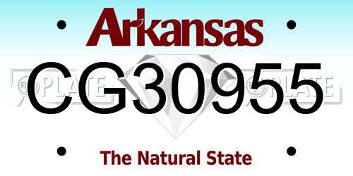 CG30955 Arkansas License Plate