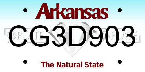 CG3D903 Arkansas License Plate