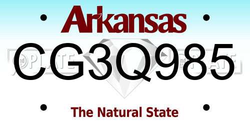 CG3Q985 Arkansas License Plate