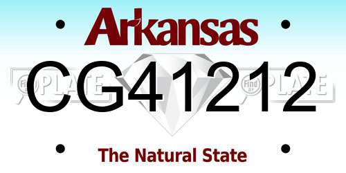 CG41212 Arkansas License Plate