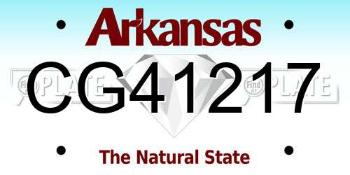 CG41217 Arkansas License Plate