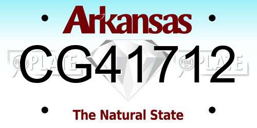 CG41712 Arkansas License Plate