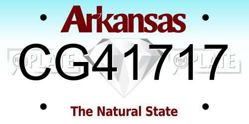 CG41717 Arkansas License Plate