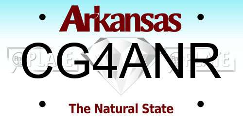 CG4ANR Arkansas License Plate