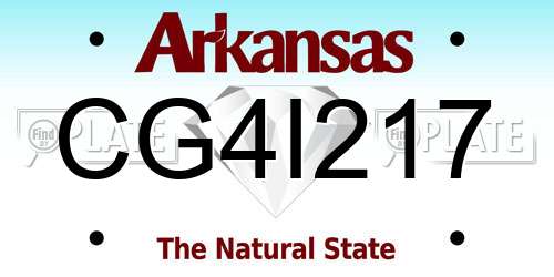 CG4I217 Arkansas License Plate