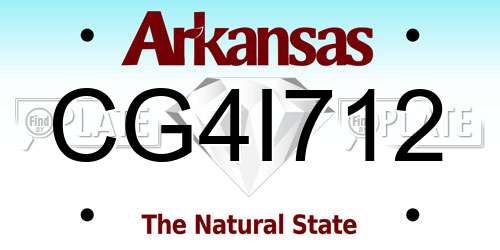 CG4I712 Arkansas License Plate