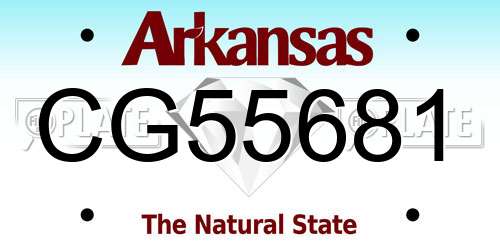 CG55681 Arkansas License Plate