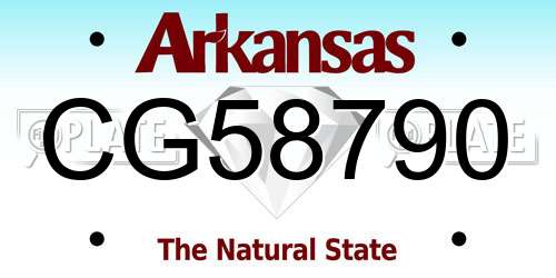 CG58790 Arkansas License Plate