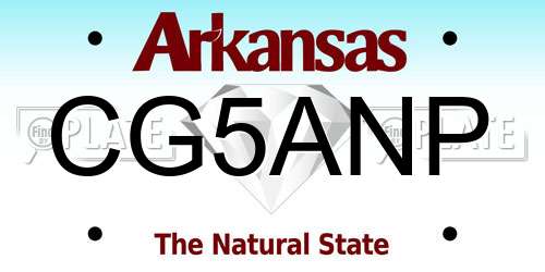CG5ANP Arkansas License Plate