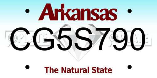 CG5S790 Arkansas License Plate