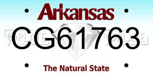 CG61763 Arkansas License Plate