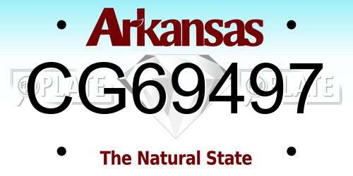 CG69497 Arkansas License Plate