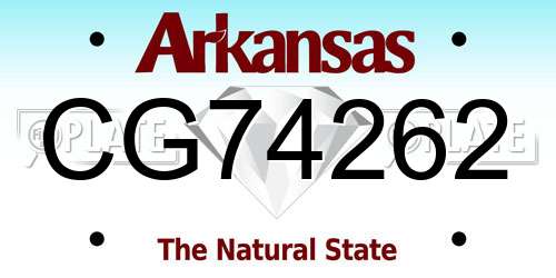 CG74262 Arkansas License Plate
