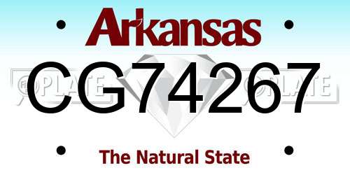 CG74267 Arkansas License Plate