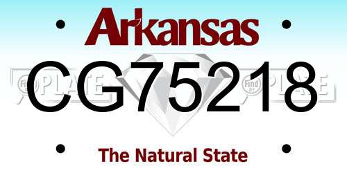 CG75218 Arkansas License Plate