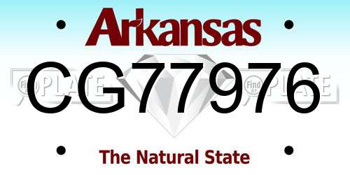 CG77976 Arkansas License Plate