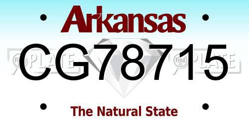 CG78715 Arkansas License Plate