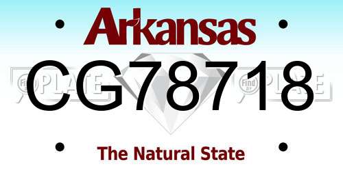 CG78718 Arkansas License Plate