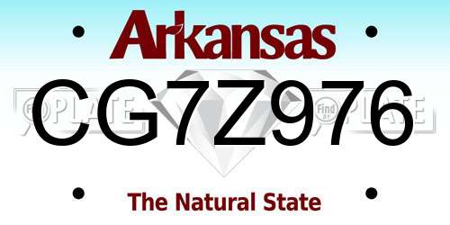 CG7Z976 Arkansas License Plate