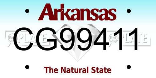 CG99411 Arkansas License Plate