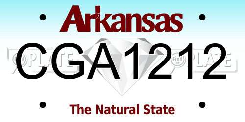 CGA1212 Arkansas License Plate