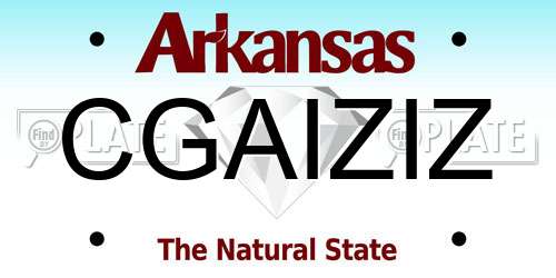 CGAIZIZ Arkansas License Plate