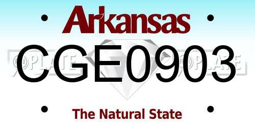CGE0903 Arkansas License Plate