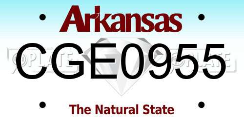 CGE0955 Arkansas License Plate