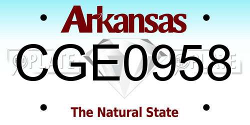 CGE0958 Arkansas License Plate