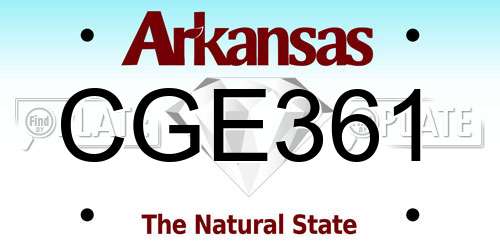 CGE361 Arkansas License Plate