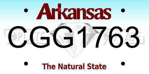 CGG1763 Arkansas License Plate