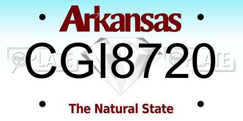 CGI8720 Arkansas License Plate