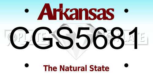 CGS5681 Arkansas License Plate