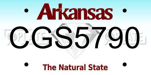 CGS5790 Arkansas License Plate