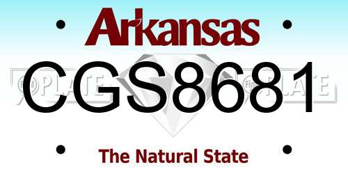 CGS8681 Arkansas License Plate