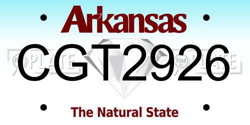 CGT2926 Arkansas License Plate