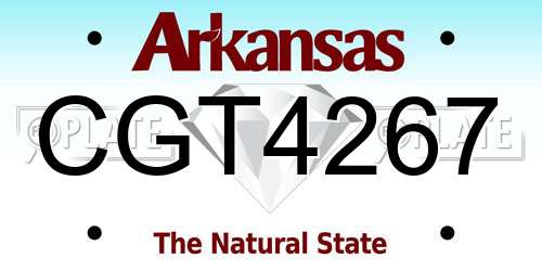CGT4267 Arkansas License Plate