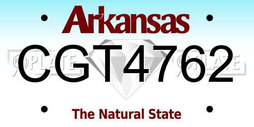 CGT4762 Arkansas License Plate