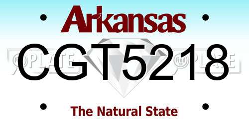CGT5218 Arkansas License Plate