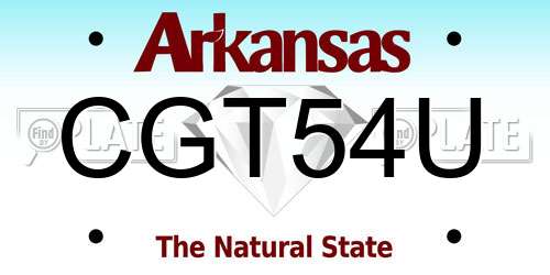 CGT54U Arkansas License Plate