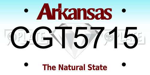 CGT5715 Arkansas License Plate