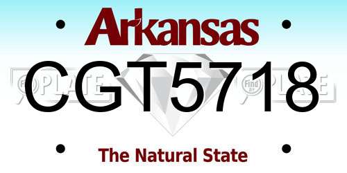 CGT5718 Arkansas License Plate