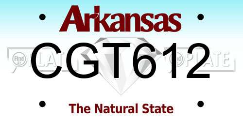 CGT612 Arkansas License Plate