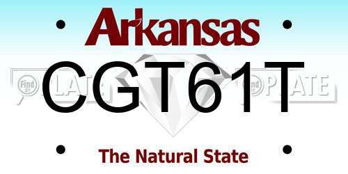 CGT61T Arkansas License Plate