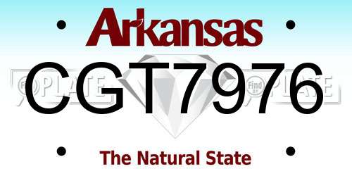 CGT7976 Arkansas License Plate