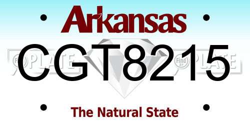 CGT8215 Arkansas License Plate