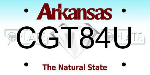 CGT84U Arkansas License Plate