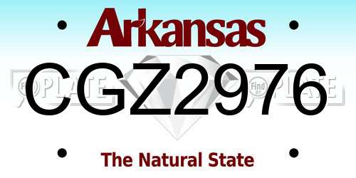 CGZ2976 Arkansas License Plate