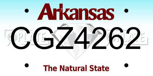 CGZ4262 Arkansas License Plate