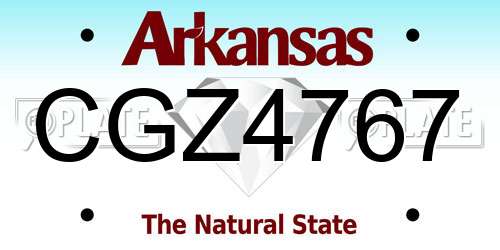 CGZ4767 Arkansas License Plate